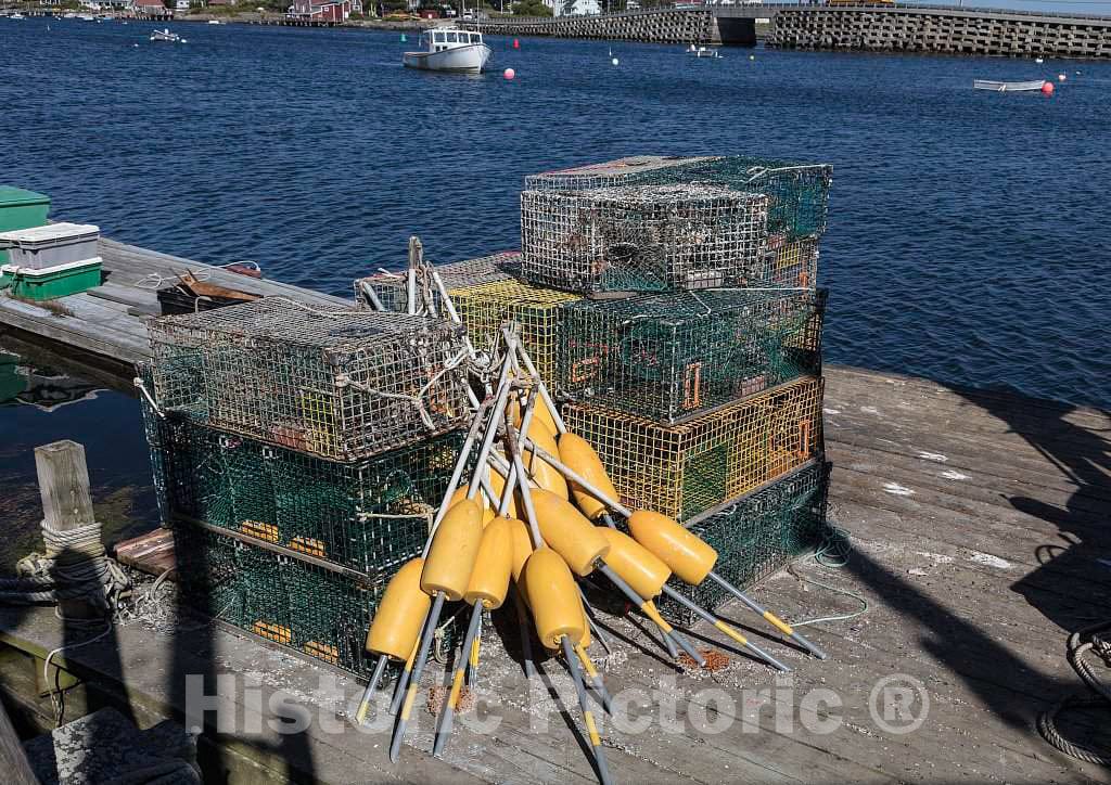 Photo - Lobster Traps and Buoys on The Dock at Bailey Island, a Small, Quaint Island in Casco Bay Off The Coast of Maine- Fine Art Photo Reporduction