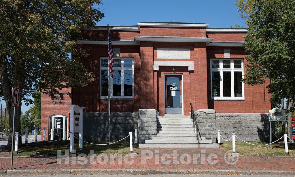 Photo - The Former Public Library in Freeport, Maine, Now (2017) an Abercrombie & Fitch Clothing-Store Outlet- Fine Art Photo Reporduction