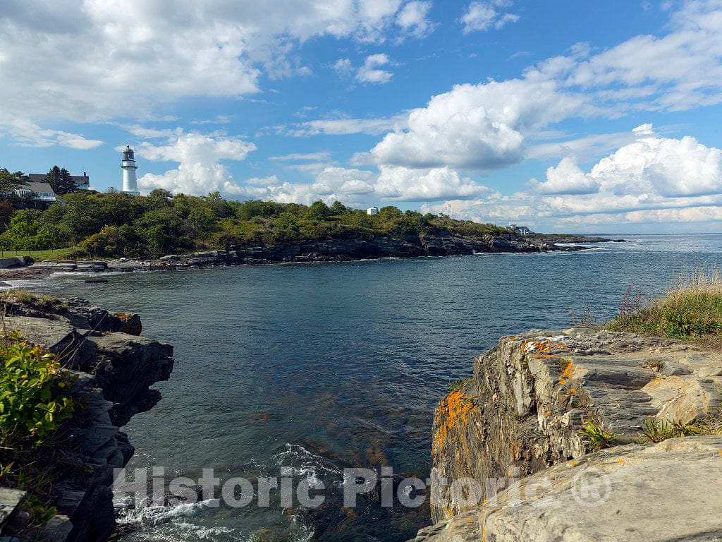 Photo- The one readily Visible Lighthouse of Cape Elizabeth, Maine's,Twin Lights, which Locals Prefer to Call The Two Lights 2 Fine Art Photo Reproduction