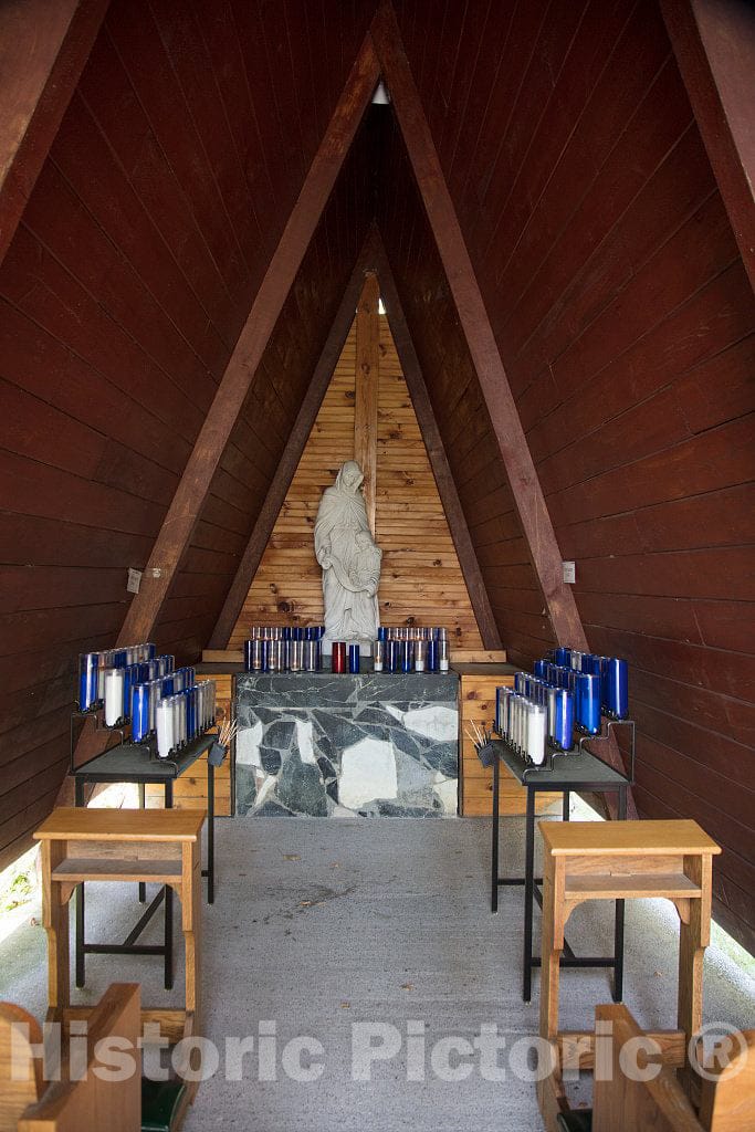 Photo- Sanctuary Inside Saint Anne's Shrine on Isle La Motte, one of The Lake Champlain Islands Chain in Vermont Waters of Lake Champlain, Separating Vermont and New York State