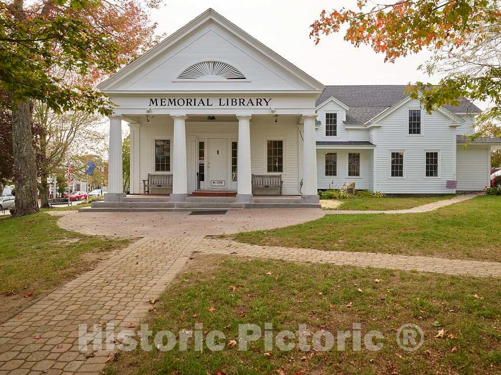 Photo - The Boothbay Harbor Memorial Library in Boothbay Harbor, Maine- Fine Art Photo Reporduction