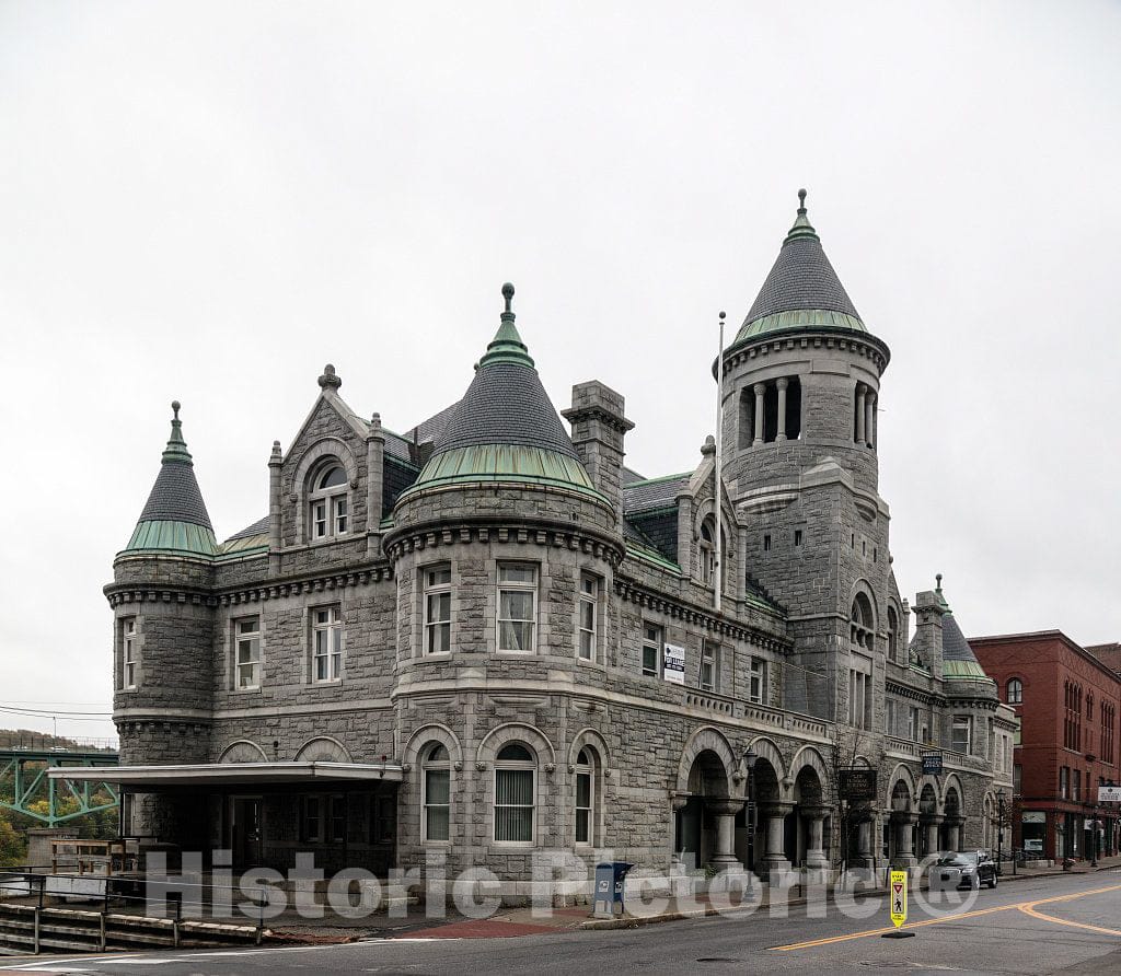 Photo - The Old Post Office and Court House, a Historic Former Federal Government Building in Downtown Augusta, Maine's Capital City- Fine Art Photo Reporduction