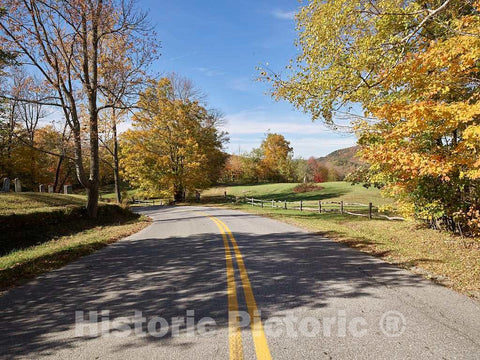 Photo - Autumnal scene on a drive past an old country cemetery near Marlboro, Vermont- Fine Art Photo Reporduction