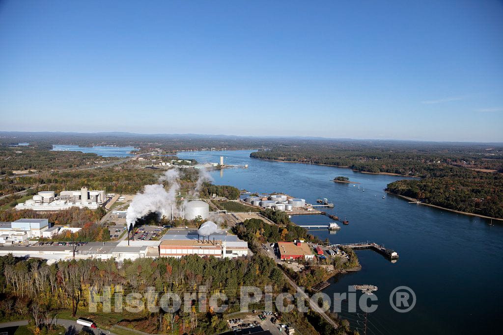 Photo- an October 2017 Aerial View of an Industrial Area Along The Piscataqua River, Along The Historic Seaport of Portsmouth, New Hampshire 2 Fine Art Photo Reproduction