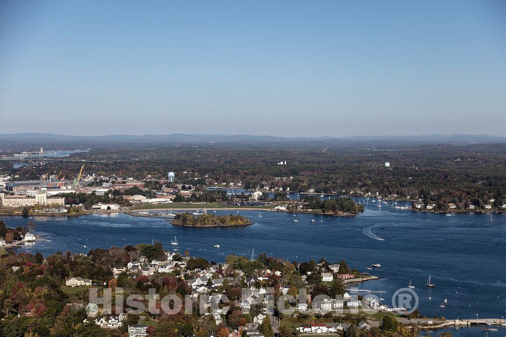 Photo- an October 2017 Aerial View of The Historic Seaport of Portsmouth, New Hampshire, The Largest City Along The Shortest Coastline (18 Miles) of Any U.S. State 14