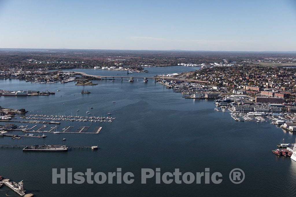Photo- October 2017 Aerial View of Portland, Maine, and its Harbor 1 Fine Art Photo Reproduction