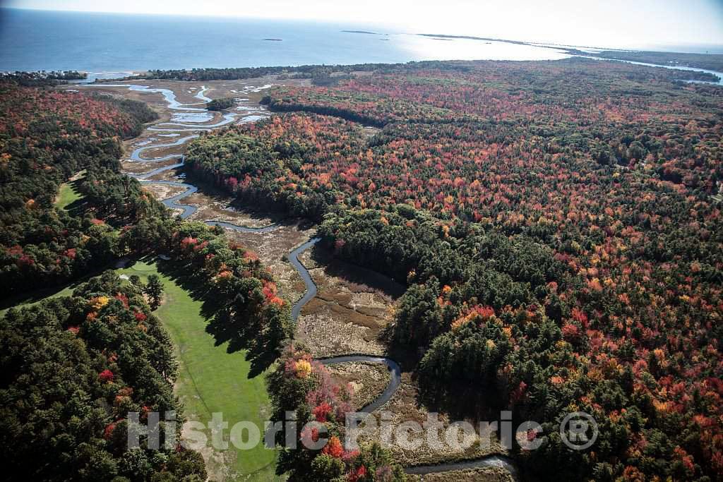 Photo - an October 2017 Aerial View of The Terrain, Somewhat Away from The Maine Coastline Between Kennebunkport and Old Orchard, Maine- Fine Art Photo Reporduction