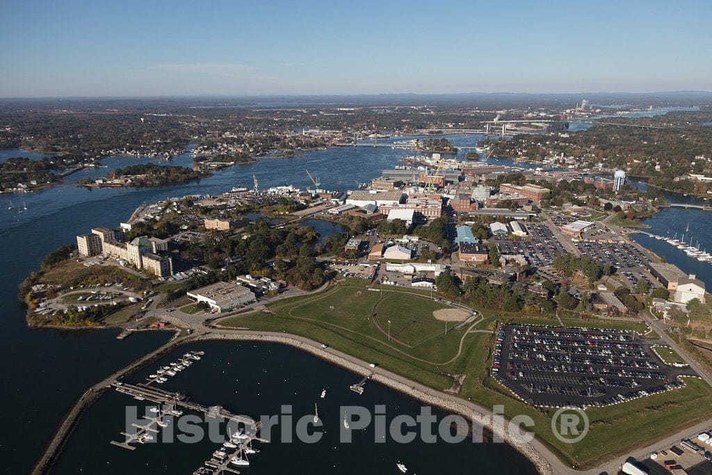 Photo- an October 2017 Aerial View of Kittery, The southernmost City in Maine, Across The Piscataqua River from Portsmouth, New Hampshire 2 Fine Art Photo Reproduction