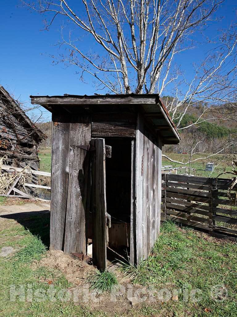 Photo - Outdoor Privy, or Outhouse, at Harvest Farm in Valle Crucis, a Town in The far-Western Appalachian Mountains of North Carolina- Fine Art Photo Reporduction