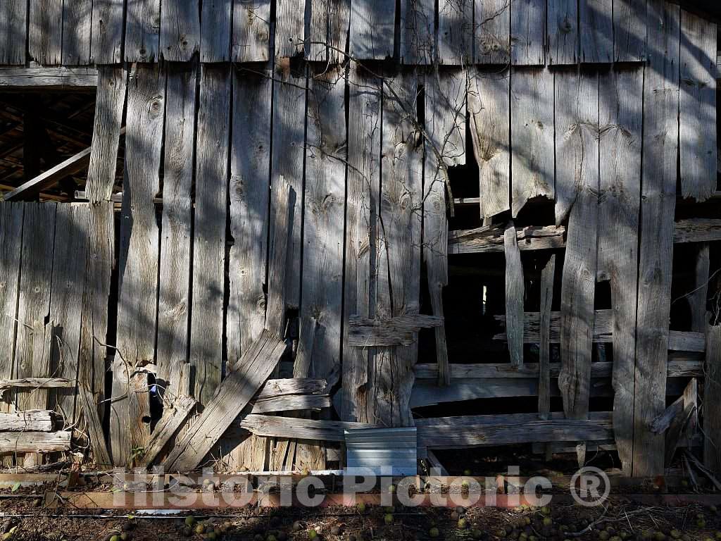 Photo - Light and shadows play upon a rickety old barn in Valle Crucis, a town in the mountains of far-western North Carolina- Fine Art Photo Reporduction