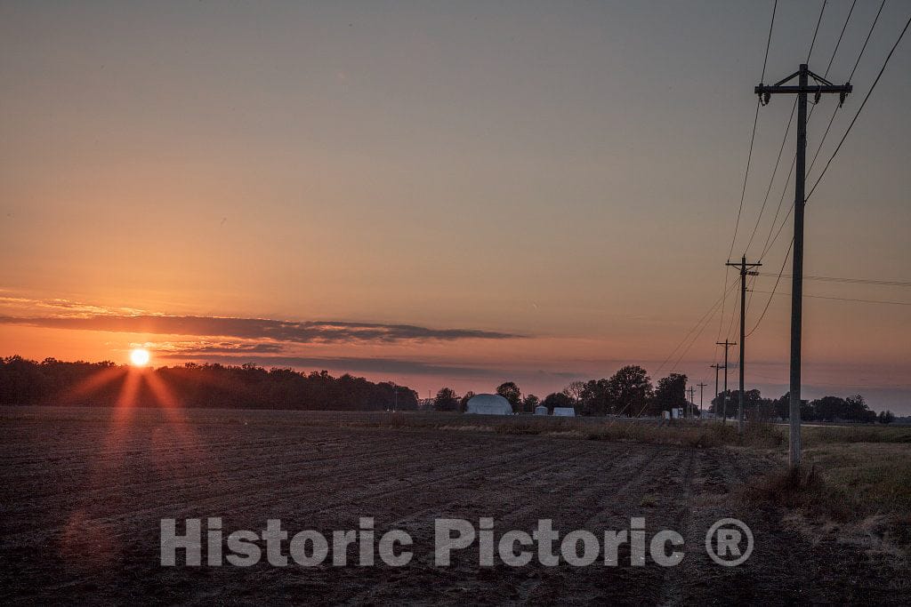 Photo - Rural Sunset Near Greenville, Mississippi- Fine Art Photo Reporduction