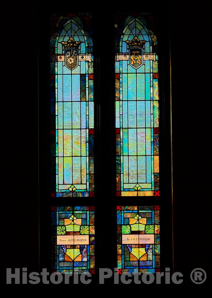 Photo - Stained Glass Windows at The Ebenezer Baptist Church at The Martin Luther King Jr. National Historic Site, a Park supervised by The U.S- Fine Art Photo Reporduction