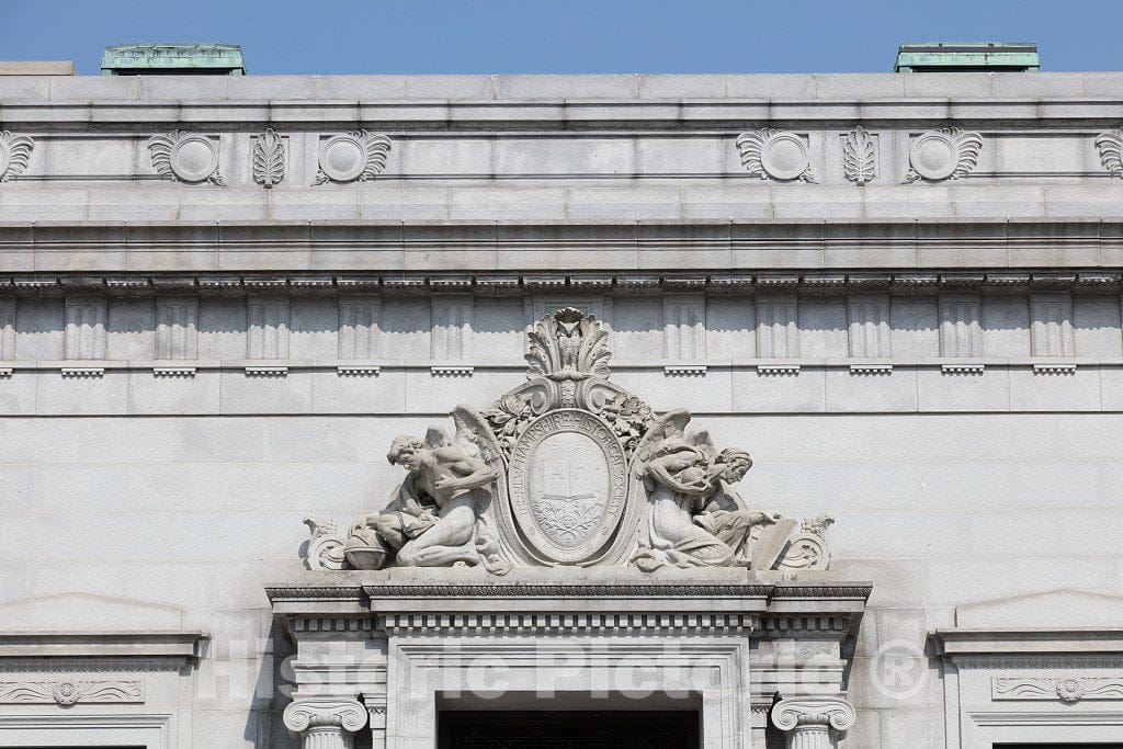 Photo - Detail of The New Hampshire Historical Society Building in Concord, The Capital City of New Hampshire- Fine Art Photo Reporduction
