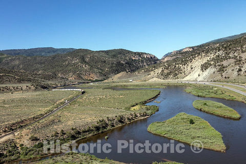 Photograph - Aerial view of an area west of Eagle, Colorado, and east of Glenwood Springs in Eagle and Garfield counties where the Colorado River begins its cut through the Rocky Mountains 3