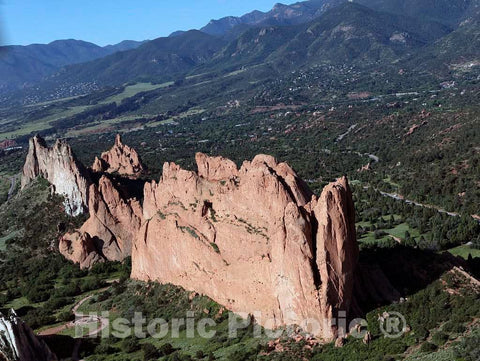 Photo- Aerial View of Some of The Standout red-Rock Formations at The Garden of The Gods, a municipally Owned and Free Park in Colorado Springs, Colorado 1 Fine Art Photo