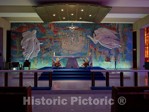 Photograph- View of the Catholic Chapel, one of the small chapels set aside for specific faiths inside the larger United States Air Force Academy Cadet Chapel in Colorado Springs, Colorado