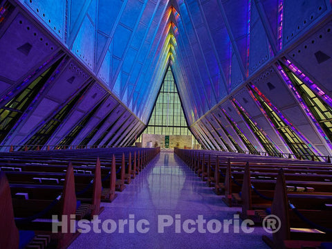 Photo - Interior of The United States Air Force Academy Cadet Chapel in Colorado Springs- Fine Art Photo Reporduction