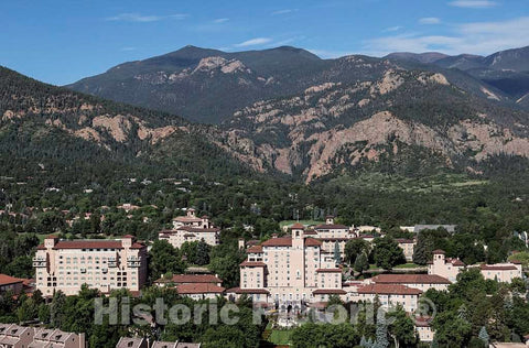 Photo- Aerial View of The Historic Broadmoor Hotel and Resort and surroundings in Colorado Springs, Colorado 2 Fine Art Photo Reproduction