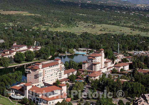 Photo- Aerial View of The Historic Broadmoor Hotel and Resort and surroundings in Colorado Springs, Colorado 3 Fine Art Photo Reproduction