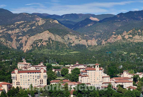 Photo- Aerial view of the Broadmoor Hotel, a historic hotel and resort in Colorado Springs 1 Fine Art Photo Reproduction
