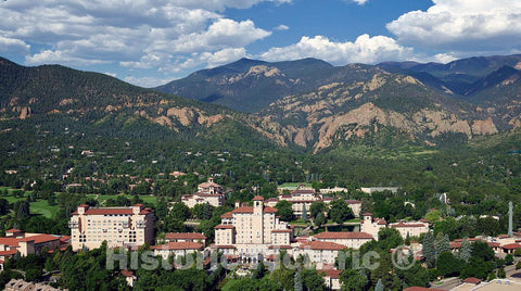 Photo- Aerial view of the Broadmoor Hotel, a historic hotel and resort in Colorado Springs 2 Fine Art Photo Reproduction