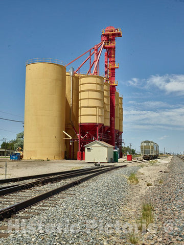 Photo - Railroad siding Near a Grain-Elevator Complex in Eastern Colorado's Weld County- Fine Art Photo Reporduction
