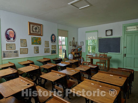 Photo - Re-Created Classroom at The one-Room Living Springs School at The Comanche Crossing Historical Museum in The Eastern Colorado Town of Strasburg- Fine Art Photo Reporduction