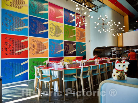 Photo- Interior of The Sushi Rama Japanese Restaurant in Denver, Colorado, Whose Modernism is not Limited to its Decor 2 Fine Art Photo Reproduction