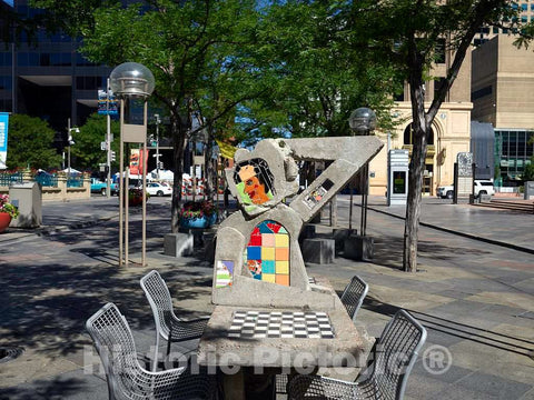Photo - Chess Meets Modern Art in Denver, Colorado's, 16th Street Pedestrian Mall- Fine Art Photo Reporduction