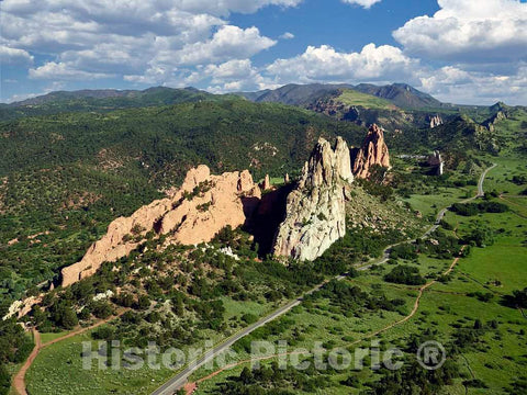 Photo- Aerial View of Some of The Standout red-Rock Formations at The Garden of The Gods, a municipally Owned and Free Park in Colorado Springs, Colorado 7 Fine Art Photo
