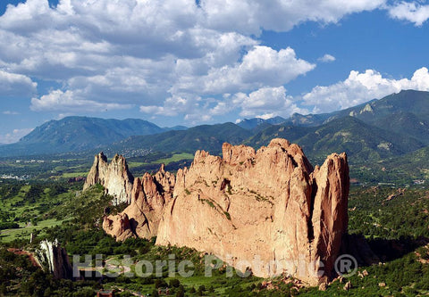 Photo- Aerial view of some of the standout red-rock formations at the Garden of the Gods, a municipally owned and free park in Colorado Springs, Colorado 8 Fine Art Photo
