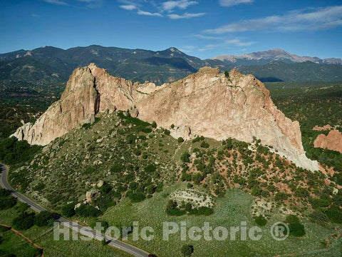 Photo- Aerial View of Some of The Standout red-Rock Formations at The Garden of The Gods, a municipally Owned and Free Park in Colorado Springs, Colorado 11 Fine Art Photo