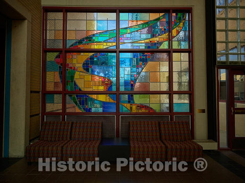 Photo- Part of The Menare (Latin for Flow) Stained-Glass Installation at a Building on The Colorado School of Mines Campus in Golden, Colorado 1 Fine Art Photo Reproduction