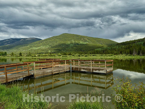 Photo - Fishing pier at Camp Hale Pond, Near The headwaters of The Eagle River in Eagle County, Colorado- Fine Art Photo Reporduction