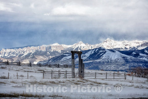 Photo - Wintertime View of The Rocky Mountains' San Juan Range, Near Ouray, Colorado- Fine Art Photo Reporduction