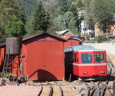 Photo - Ground Zero for The Pikes Peak Cog Railway, which ascends Colorado's Famous 14,115-foot Pikes Peak from its Base Station far Below in Manitou Springs