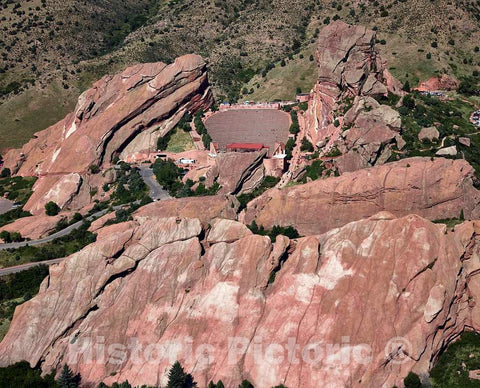 Photo - Aerial View of The Red Rocks Amphitheatre, an Outdoor Venue in a Rocky Bowl in Morrison, Near Denver- Fine Art Photo Reporduction