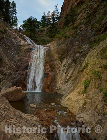 Photo - A Couple of Colorado's Seven Falls, a Series of Seven Cascading Waterfalls in South Cheyenne Canon- Fine Art Photo Reporduction