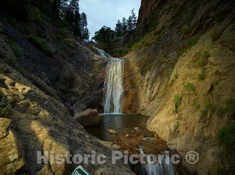 Photo - Three Levels of Colorado's Seven Falls, a Series of Seven Cascading Waterfalls in South Cheyenne Canon- Fine Art Photo Reporduction