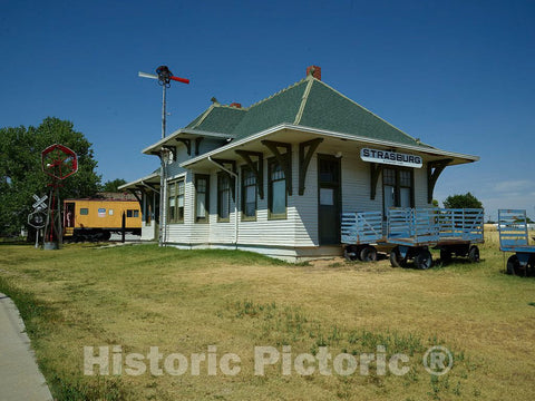 Photo - The 1917 Union Pacific Railroad Depot, Preserved at The Comanche Crossing Museum in Strasburg, Colorado- Fine Art Photo Reporduction