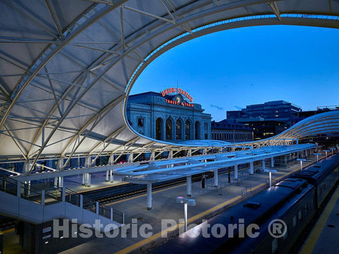 Photo - The artsy new, and classic old portions of Denver, Colorado's, historic Union Station train depot- Fine Art Photo Reporduction