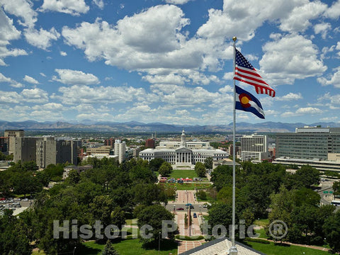 Photo - View of Denver's Civic Center from The Steps of The Colorado State Capitol- Fine Art Photo Reporduction