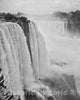 Historic Black & White Photo - Niagara Falls, New York - Horseshoe Falls from Goat Island, c1890 -