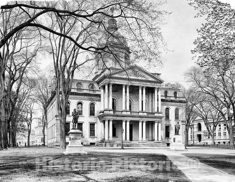 Concord Historic Black & White Photo, The New Hampshire State House, Concord, c1904 -