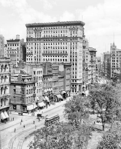 Historic Black & White Photo - New York City, New York - Along Union Square, c1907 -