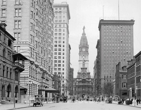 Philadelphia Historic Black & White Photo, Broad Street north from Locust Street, c1905 -