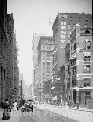 Pittsburgh Historic Black & White Photo, Fifth Avenue, c1907 -