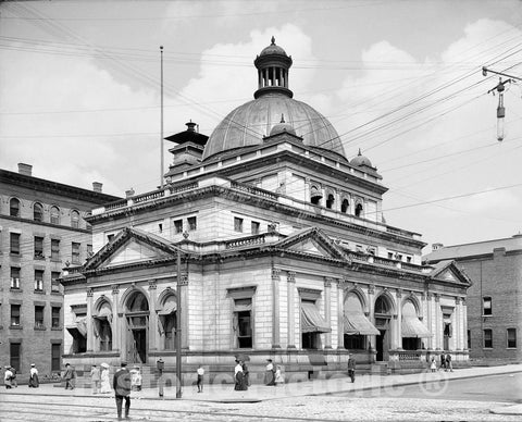 Pittsburgh Historic Black & White Photo, The Old North Post Office, c1905 -