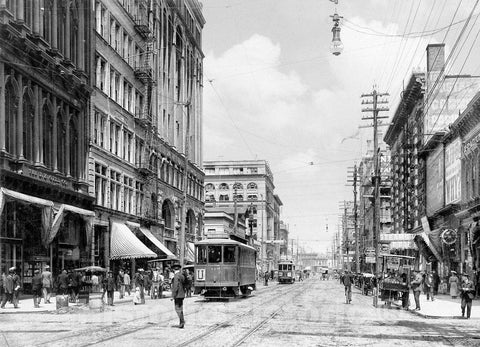 Portland Historic Black & White Photo, Traffic on Southwest Third Avenue, c1904 -