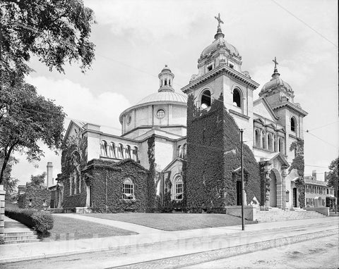 Providence Historic Black & White Photo, The Central Congregational Church, Angell Street, c1906 -